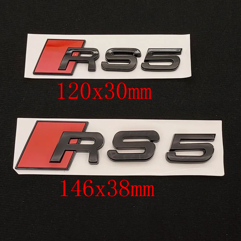 3D ABS RS3 RS4 RS5 RS6 RS7 RS8 Car Body Rear Trunk Emblem Decal Badge Sticker For Audi A3 S3 A4 S4 A5 A6 A7 S7 Auto Accessorie