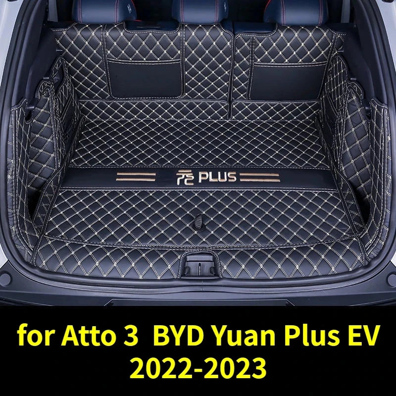 Car Trunk Mats for BYD Atto3 Yuan Plus EV 2021 2022 2023 Trunk Protector Pad Storage Bags Cargo Liner Car Interior Accessories
