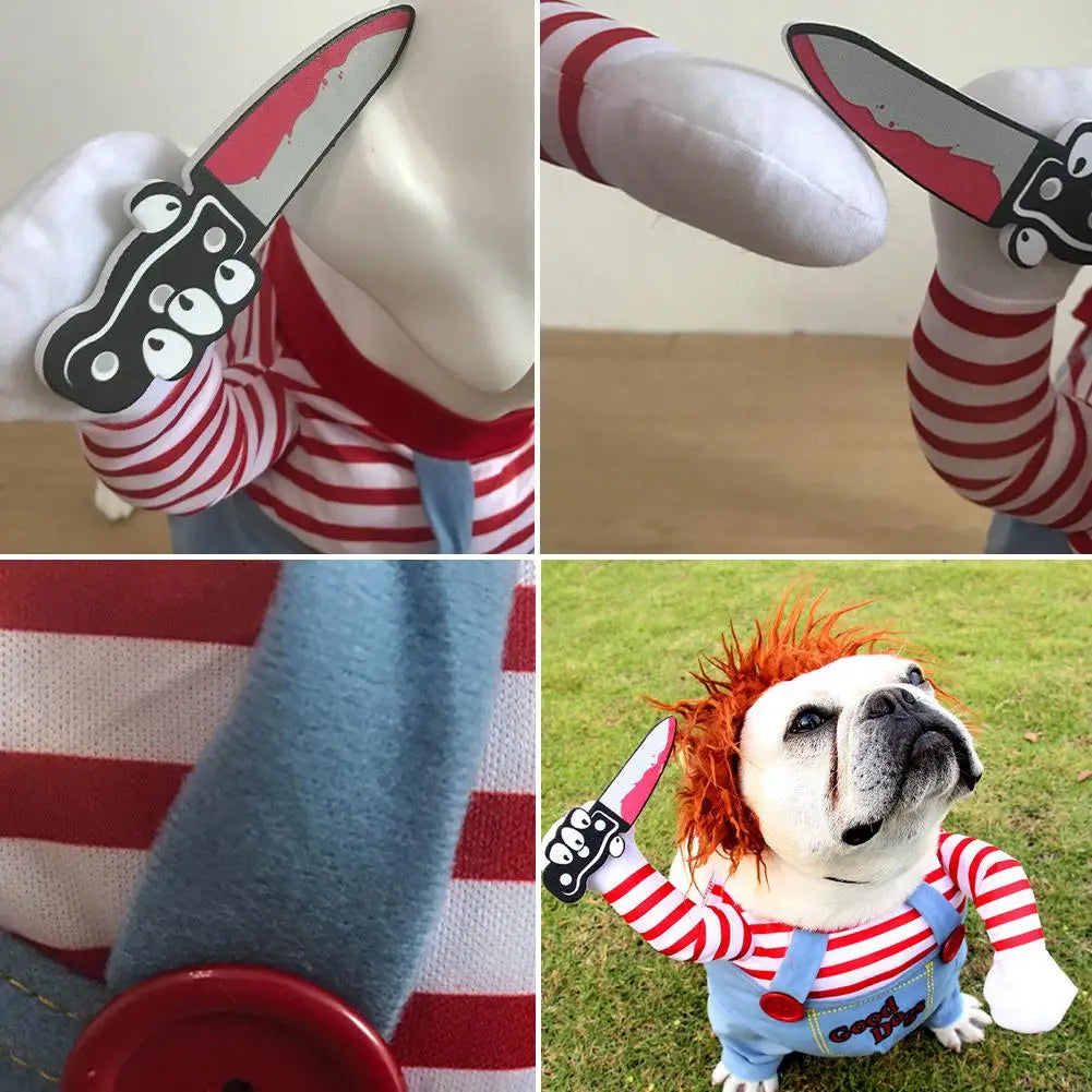 Halloween Dog Costumes Funny Pet Clothes Cosplay Costume Sets Novelty Clothing For Dogs Bulldog Pug Cat Party Costumes