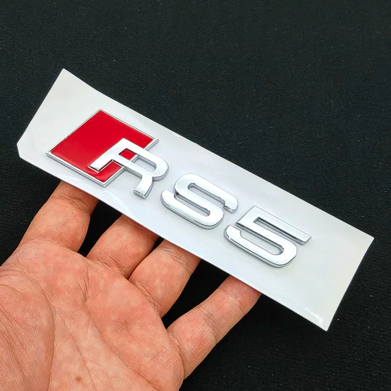 3D ABS RS3 RS4 RS5 RS6 RS7 RS8 Car Body Rear Trunk Emblem Decal Badge Sticker For Audi A3 S3 A4 S4 A5 A6 A7 S7 Auto Accessorie