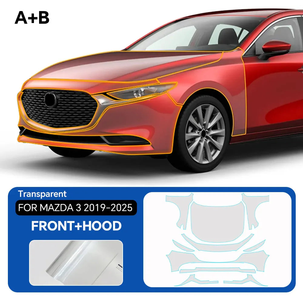 For Mazda 3 2019-2025 TPU Paint Protection Film Pre-cut PPF Anti-Scratch Car Body Clear Bra Resistant Invisible Car Accessories