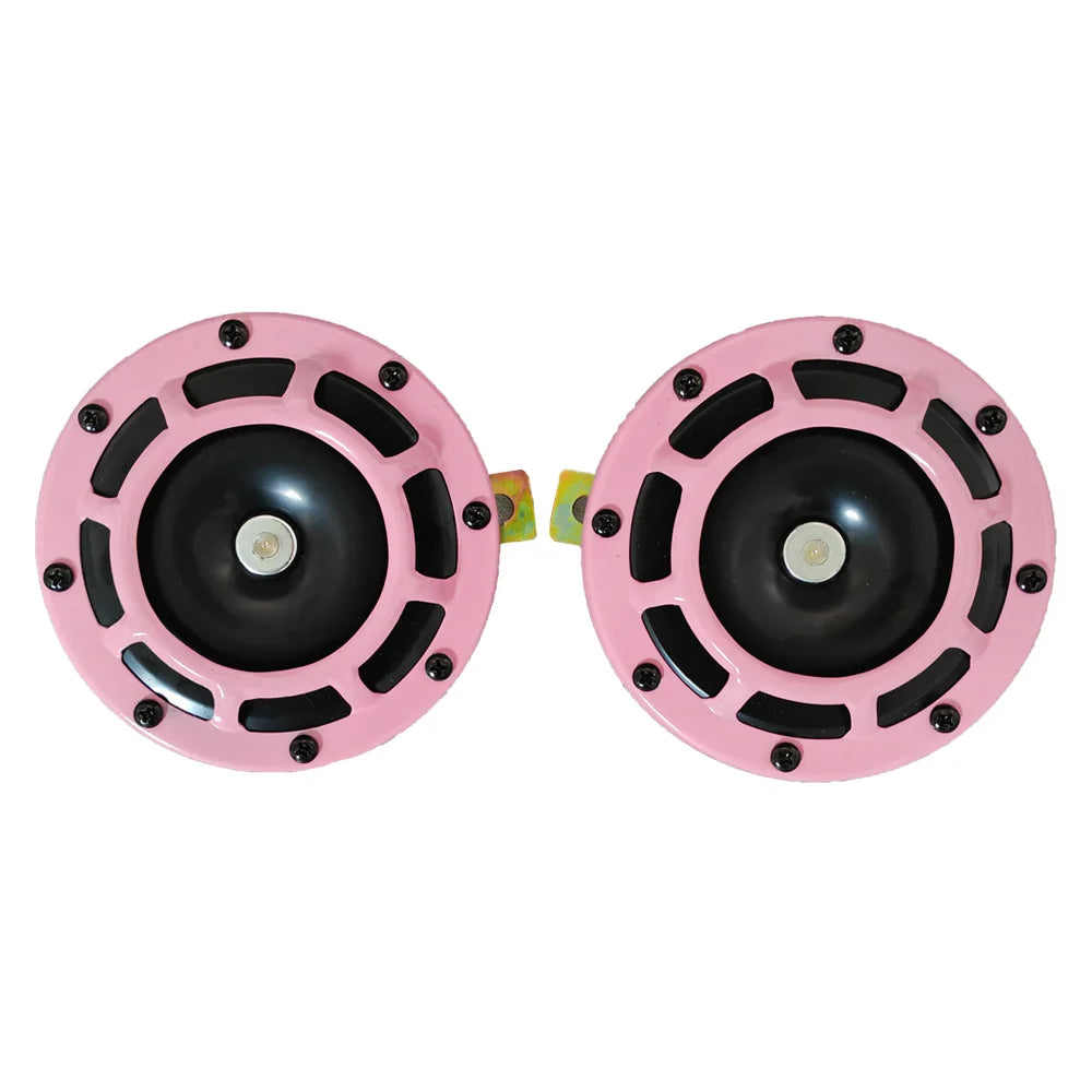 Car modified universal basin honk horn high and low 12V waterproof super loud personality tide red ring horn