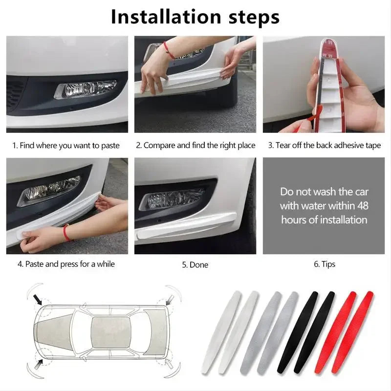 2pcs Universal Anti-Collision Protector Stickers, Car Front and Rear Corner Bumper Guard, Anti-scratch Strips, Car Accessories
