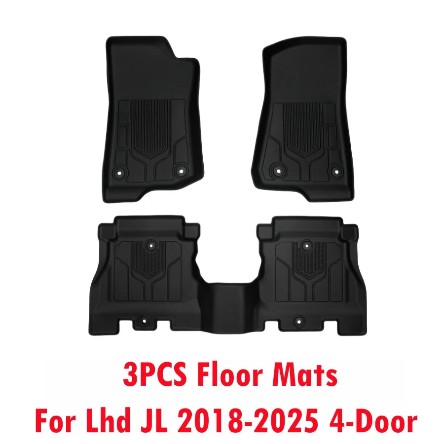 TPE Lhd Floor Mats for Jeep Wrangler JL 2018-2025 4-Doors Waterproof Non-Slip All Weather Protection JL Floor Liner