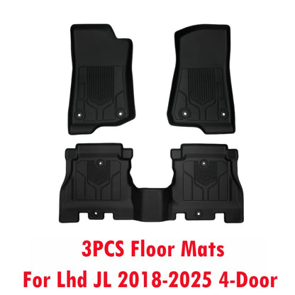 TPE Lhd Floor Mats for Jeep Wrangler JL 2018-2025 4-Doors Waterproof Non-Slip All Weather Protection JL Floor Liner
