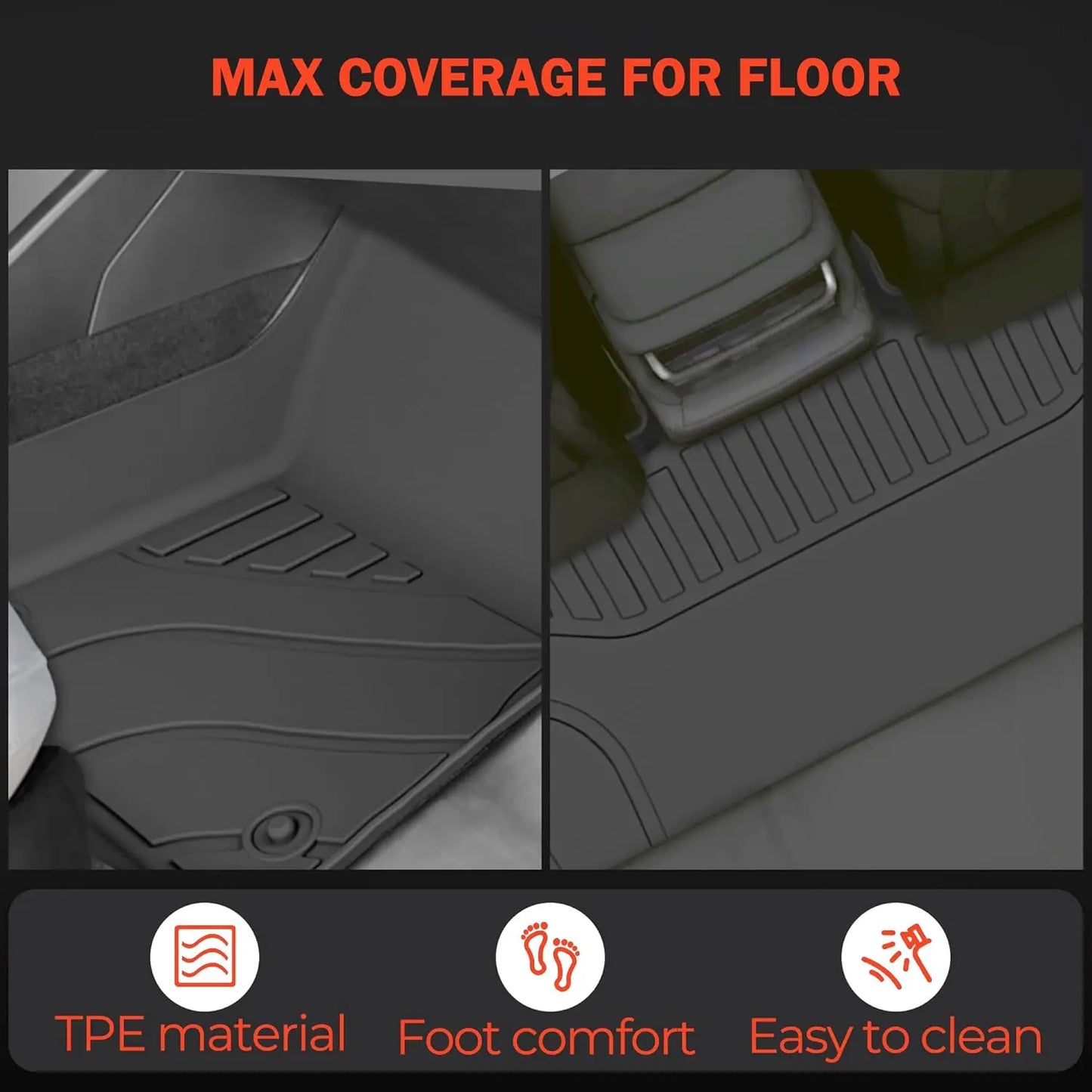 Floor Mats Fit for Fisker Ocean One 2023-2025,All Weather Protection TPE Floor Mats Cargo Mat Cargo Liner Accessories