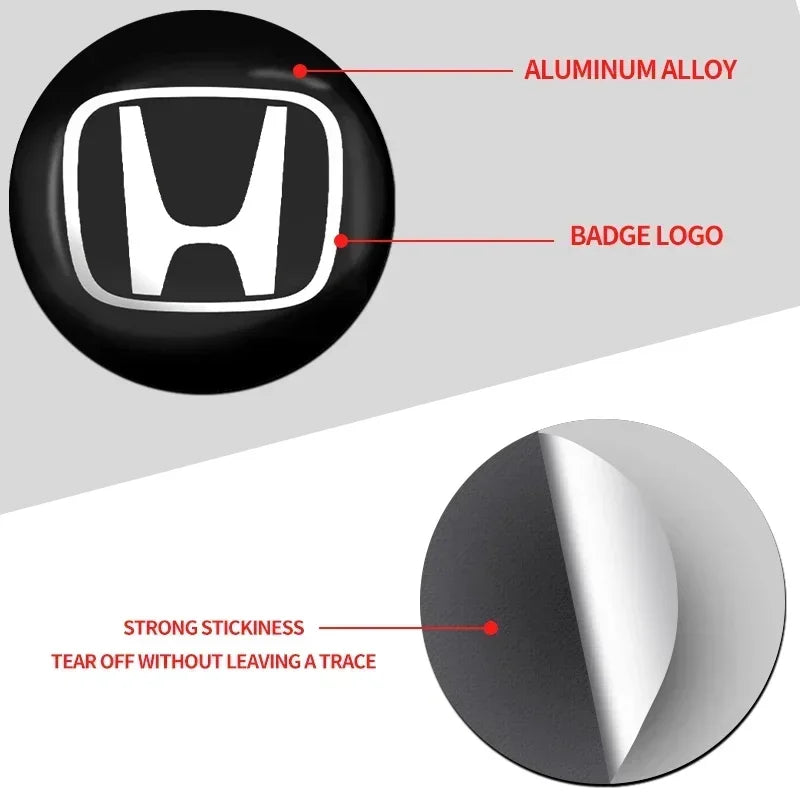 4Pcs 56mm Car Wheel Center Hub Caps Logo Sticker For Honda Civic Fit Jazz Accord CRV HRV City Odyssey Passport Pilot Vezel