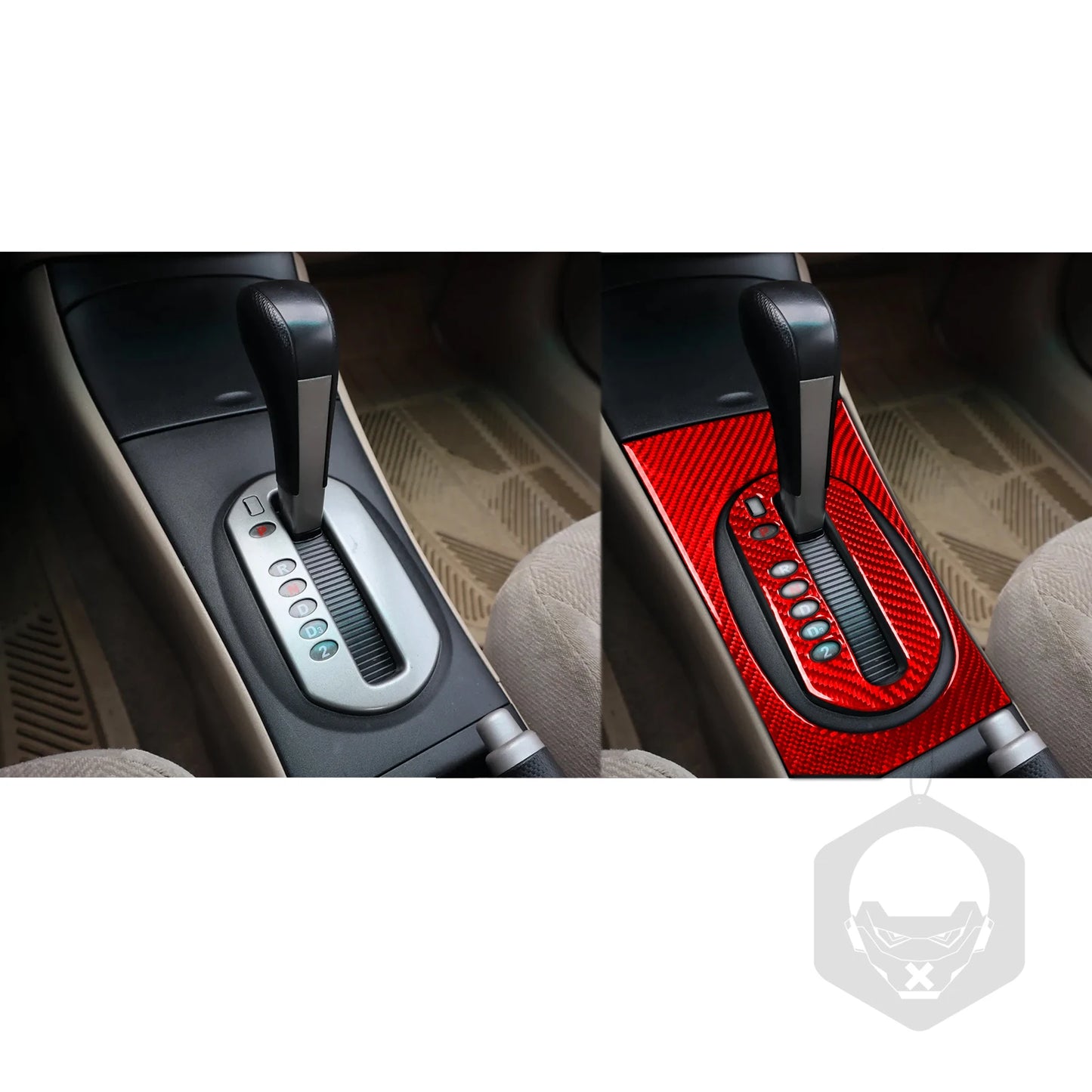 For Honda Civic 2001 2002 2003 2004 2005 Gear Shift Panel Set Cover Real Carbon Fiber Sticker Car Interior Moulding Accessories