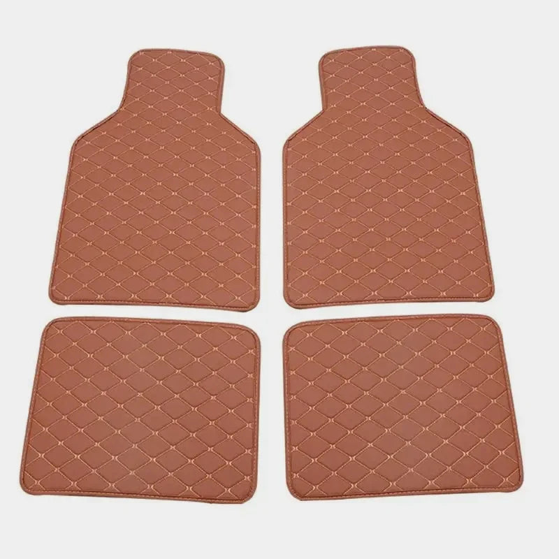 Car Floor Mats 4 Pcs Universal PU Leather Floor Mats Liners For Cars Truck SUV Front Rear Mats Foot Pad Car Accessories