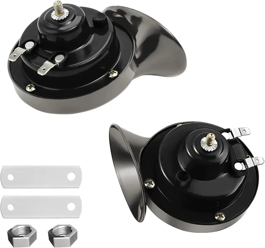 Double Trumpet Train Air Horn 12V 300DB Super Loud Waterproof Electric Snail Horn Kit for Pickup Truck Jeep Motorcycle Boat