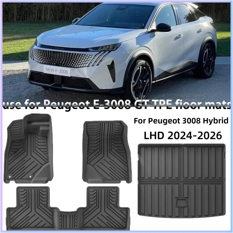 TPE Floor Mats For Peugeot E308/308 GT 2024-2025 hybrid LHD Waterproof Anti-Slip Custom Fit All-Weather accessories