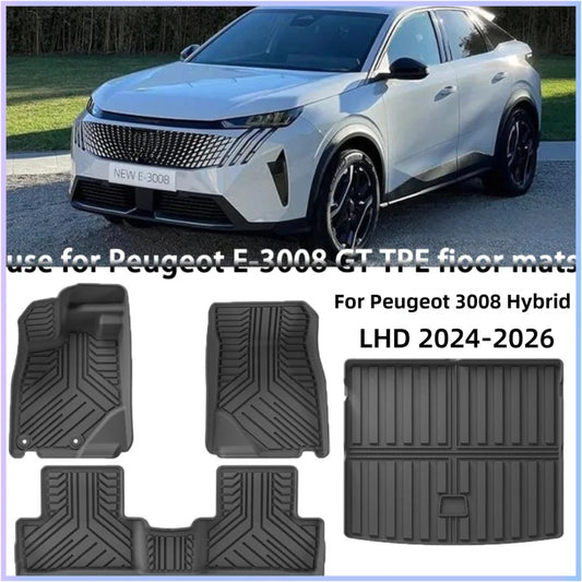 TPE Floor Mats For Peugeot E308/308 GT 2024-2025 hybrid LHD Waterproof Anti-Slip Custom Fit All-Weather accessories