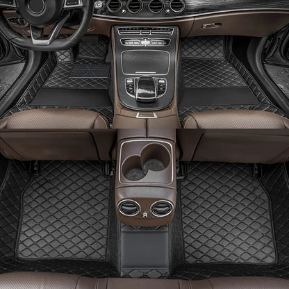 2025 FASHION PU Leather LUXURY Car Floor Mats For Kia Soluto 2017~2024 Waterproof Carpets Interior Accessories
