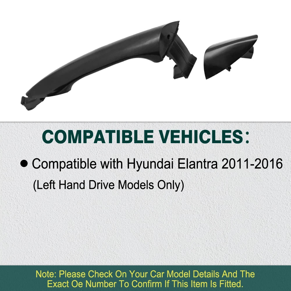 Black Exterior Door Handle for Hyundai Elantra 2011 2012 2013 2014 2015 2016 Front Rear Left Right