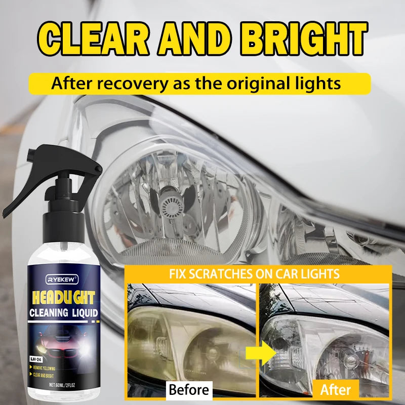 Car Light Restorative Liquid,Removing Oxidation Cracking Dirt and Blurring,Headlight Repair Polish Liquid for Brake Lights