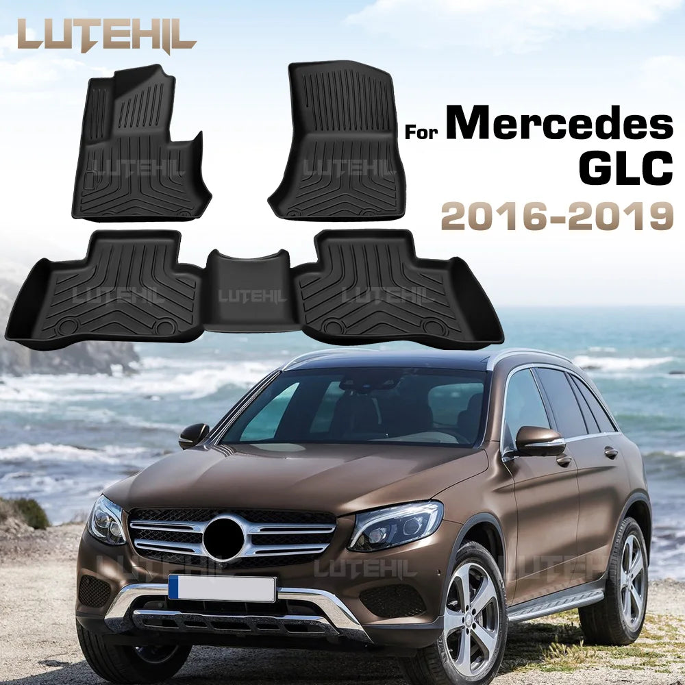 For Mercedes-Benz GLC X253 2016-2019 2018 2017 Custom TPE Car Floor Mat Carpet Cover Non-slip Interior Protector Accessories
