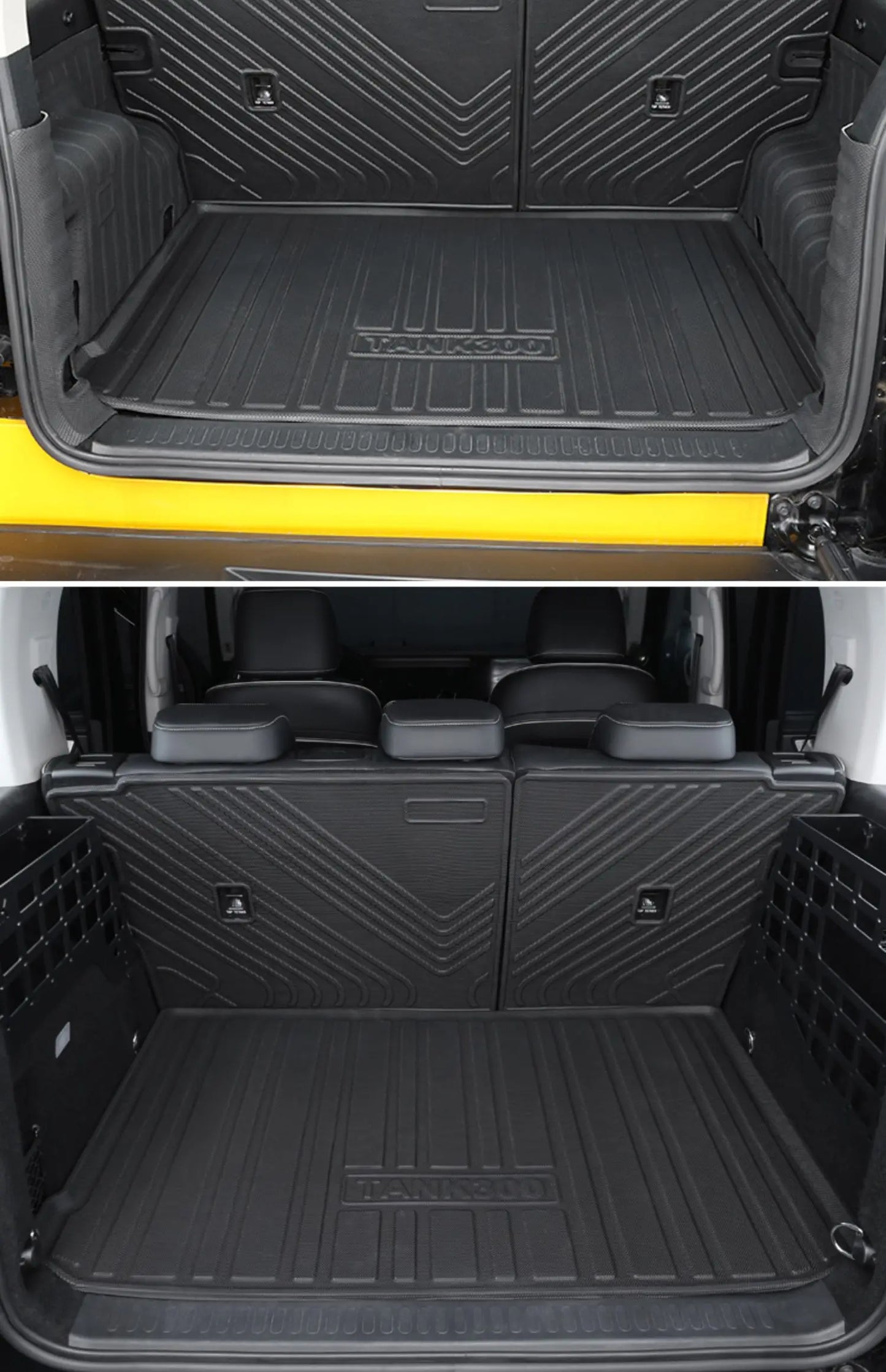 Rear Trunk Mats TPE Waterproof Cargo Liner For GWM Great Wall Tank 300 Full Surround Rear Seat Backrest Protection Pad