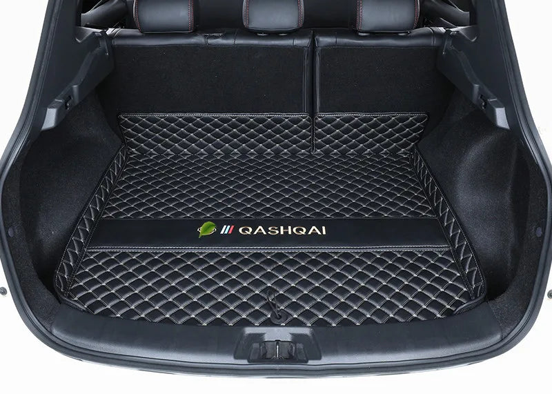 Leather Car Trunk Mats For Nissan Qashqai j11 2019 2020 2021 2022 Anti-Dirty Protector Tray Cargo Liner Accessories Styling F