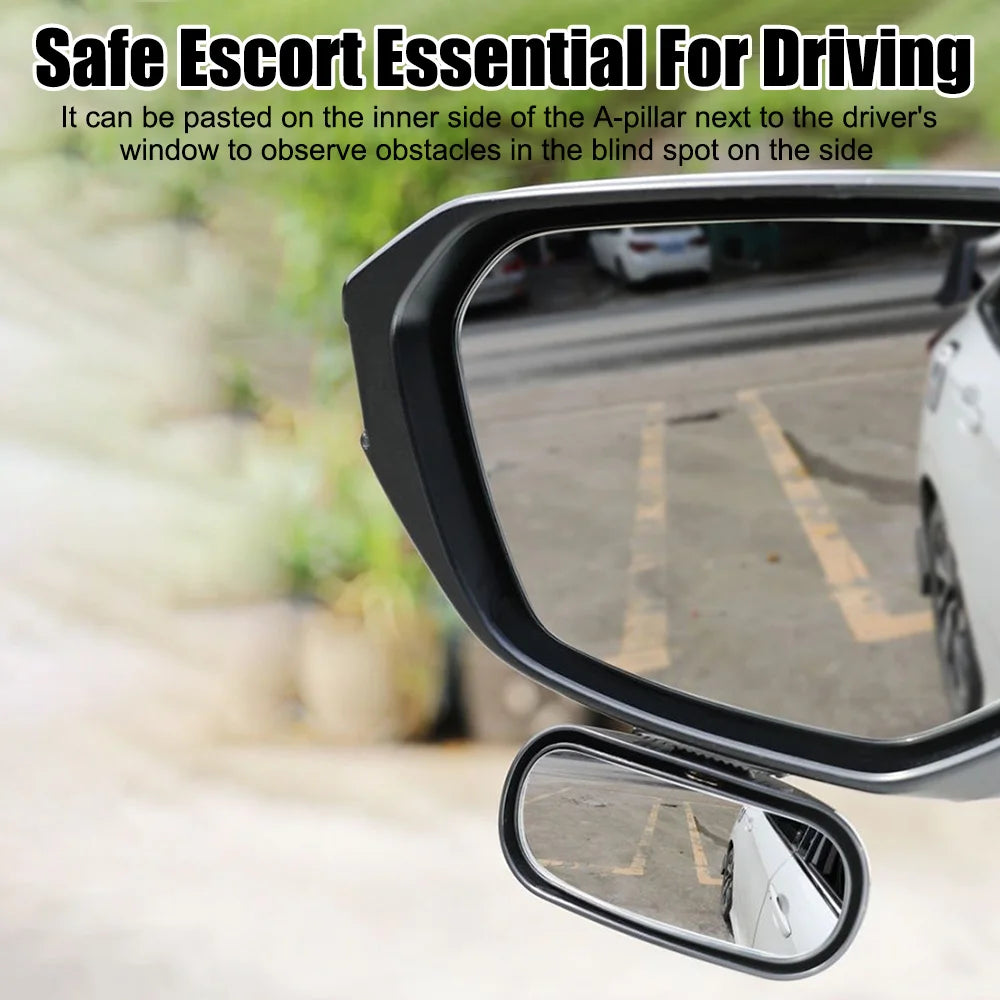 1PC Car Rearview Auxiliary HD Glass Parking Aid Mirror 360-degree Wide Angle Car Blind Spot Mirror Adjustable Rotation