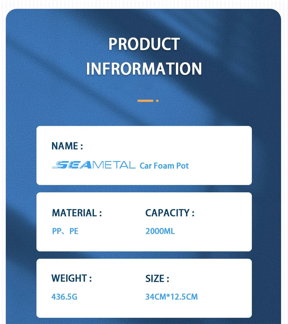 SEAMETAL 2L Hand Pump Foam Sprayer Pneumatic Washer Foam Snow Foam High Pressure Car Wash Spray Bottle for Car Home Cleaning