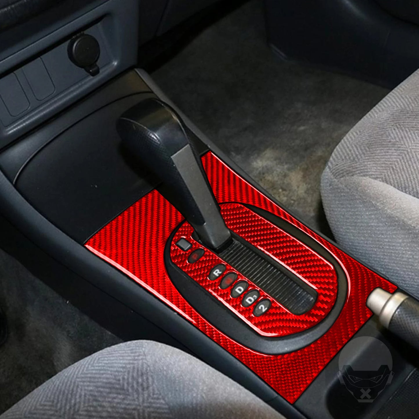 For Honda Civic 2001 2002 2003 2004 2005 Gear Shift Panel Set Cover Real Carbon Fiber Sticker Car Interior Moulding Accessories