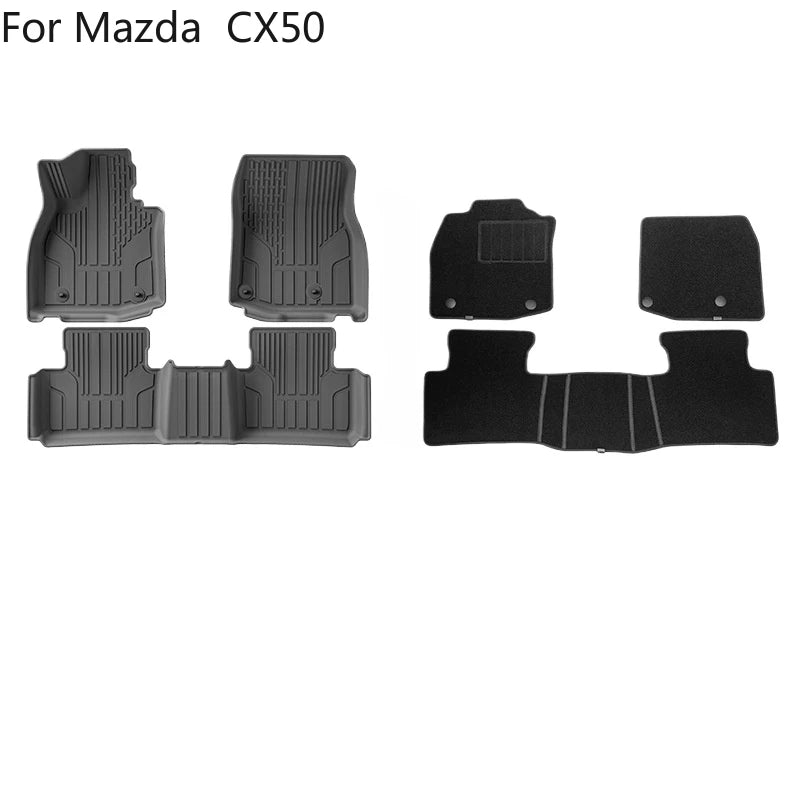 For Mazda CX-50 CX50  Floor Mats Trunk Mats All Weather Front Rear Cargo Liner Mat  Waterproof Anti-Slip Foot Pads Accessories