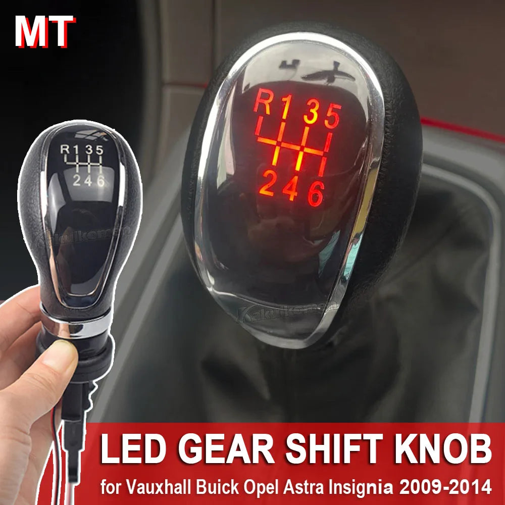 LED 5 6 Speed Car Gear Gear Shift Knob Manual Handle Head Lever for Vauxhall Buick Opel Astra Insignia 2009 2010 2011 2012 2013