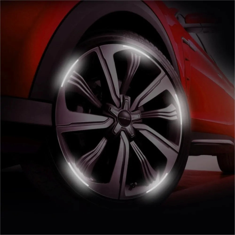 20pcs Car Wheel Hub Reflective Sticker Tire Rim Reflective Strips Luminous for Night Driving Car Bike Motorcycle Wheel Sticker