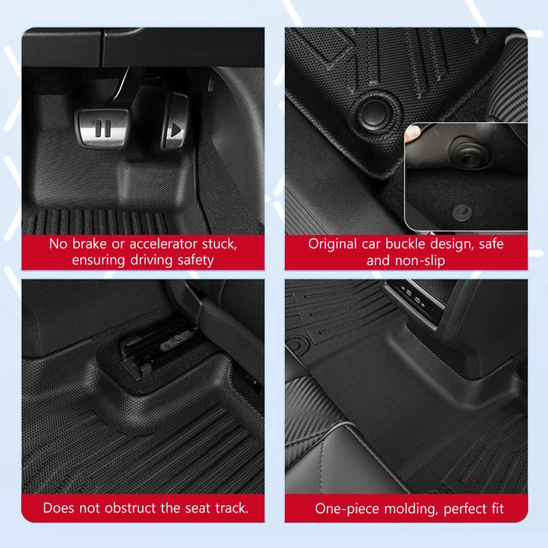 TPE Car Floor Mats for Kia Seltos 2024-2025 All-Weather Waterproof Non-Slip Trunk Protector Left-Hand Drive Car Interior Parts