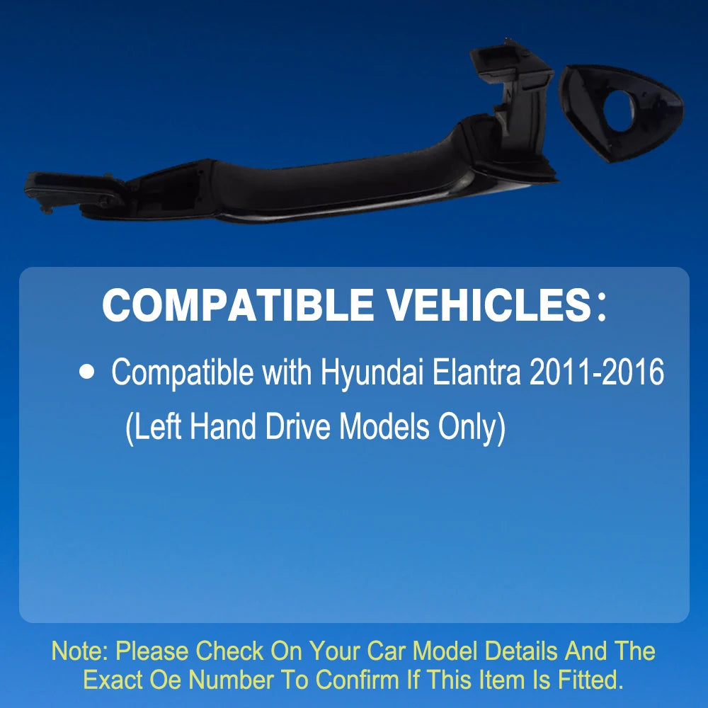 Black Exterior Door Handle for Hyundai Elantra 2011 2012 2013 2014 2015 2016 Front Rear Left Right
