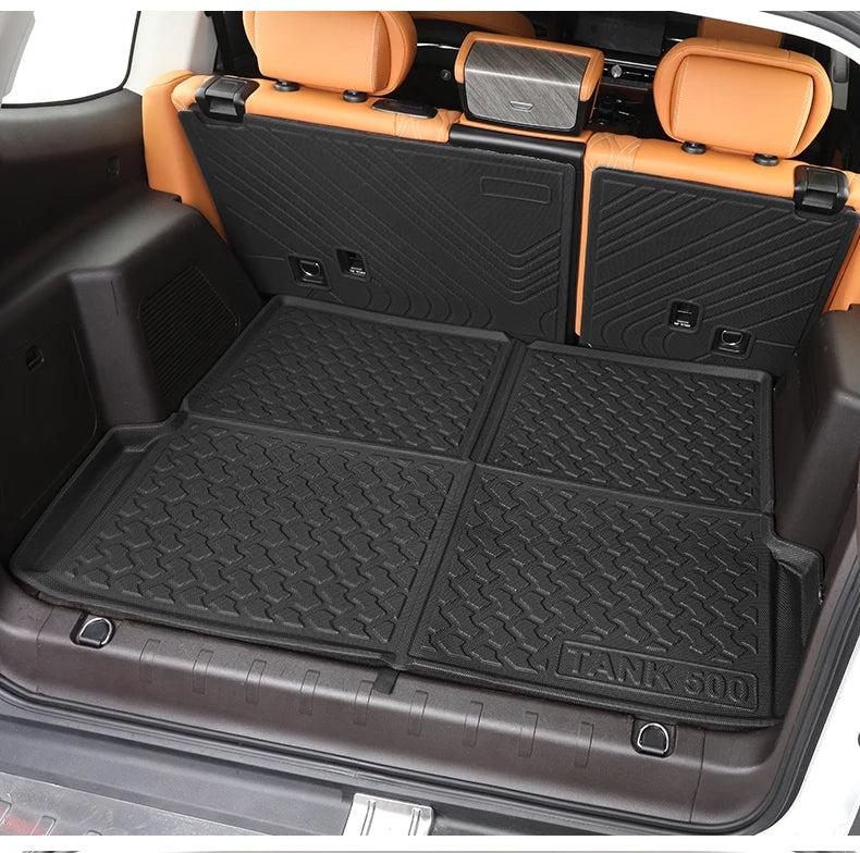 Rear Trunk Mats TPE Waterproof Cargo Liner Boot Lugguage Protective Pad For Great Wall Tank 500 Hi4-T Interior Accessories