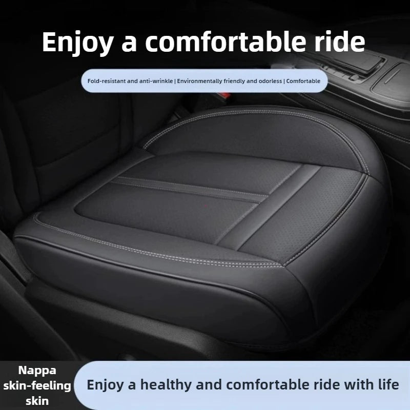 1PCS Nappa Leather Car Seat Cover Anti-Slip and Full Wrap Driver Car Seat Protector Mat Front Bottom Car Seat Cushion Cover