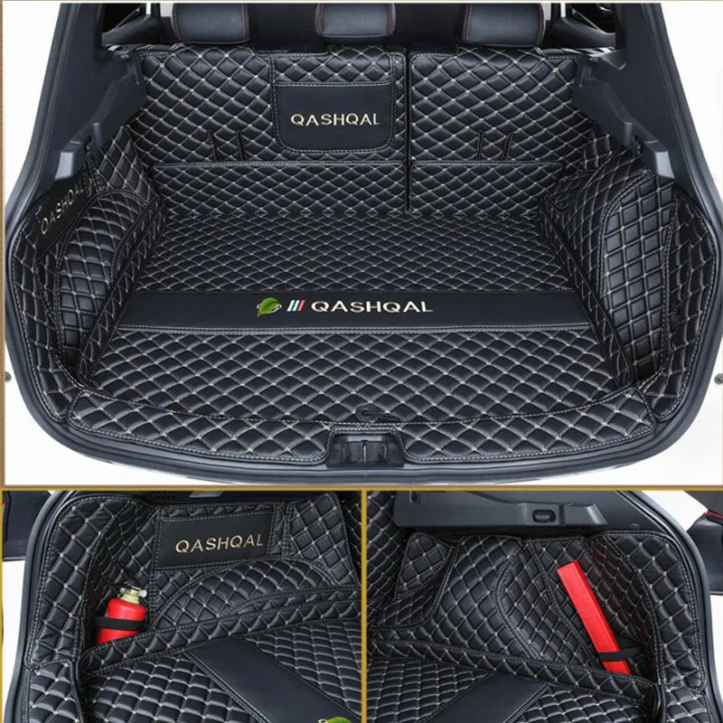 Leather Car Trunk Mats For Nissan Qashqai j11 2019 2020 2021 2022 Anti-Dirty Protector Tray Cargo Liner Accessories Styling F