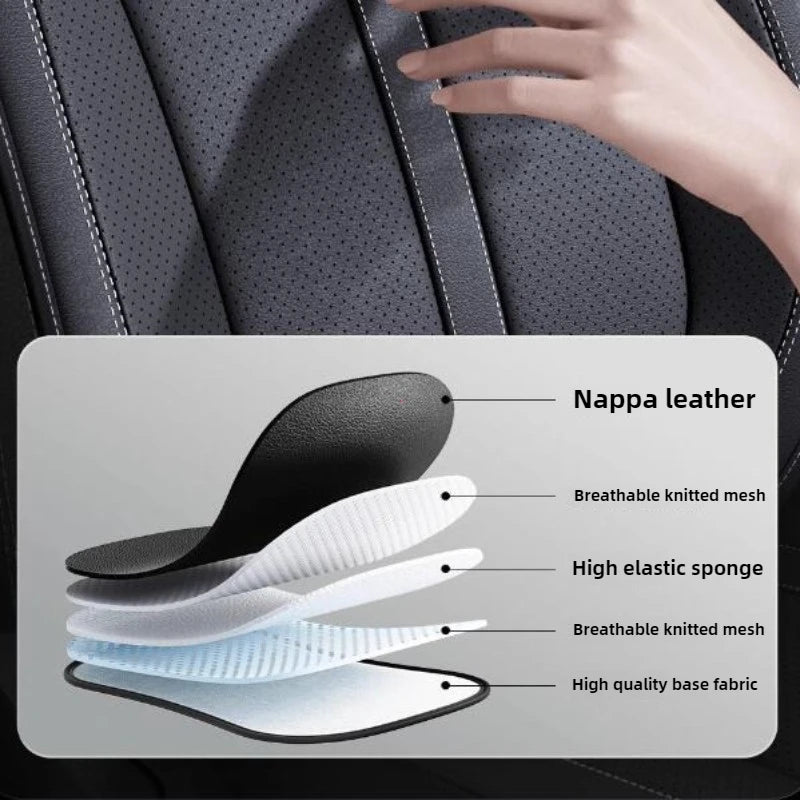 1PCS Nappa Leather Car Seat Cover Anti-Slip and Full Wrap Driver Car Seat Protector Mat Front Bottom Car Seat Cushion Cover