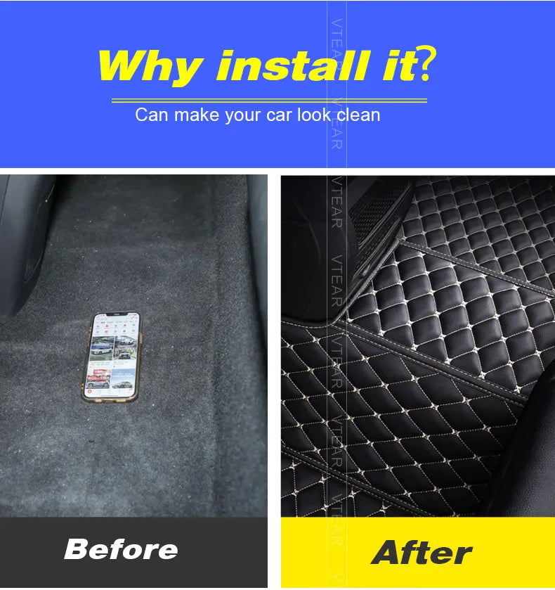 Vtear Car Floor Mats Cover PU Carpet Non-Slip Pads Protector Styling Interior Decoration Accessories For Haval New F7 2024 2025