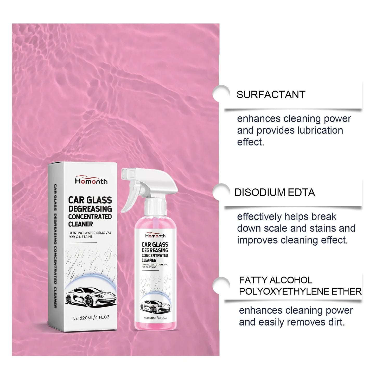 Car Windshield Oil Film Remover Powerful Auto Glass Window Stain Removal Concentrated Cleaner Front Windscreen Cleaning Spray