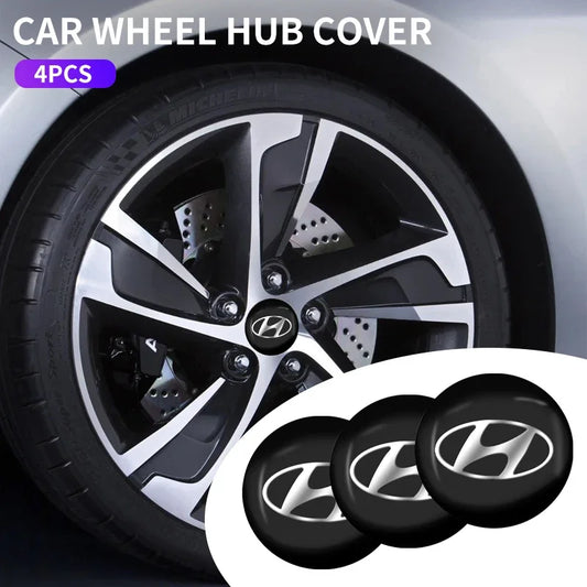 4Pcs Car Emblem Wheel Center Hub Badge Stickers Accessories For Hyundai I20 I30 I40 IX20 IX35 Kona Getz Genesis Veloster Tucson