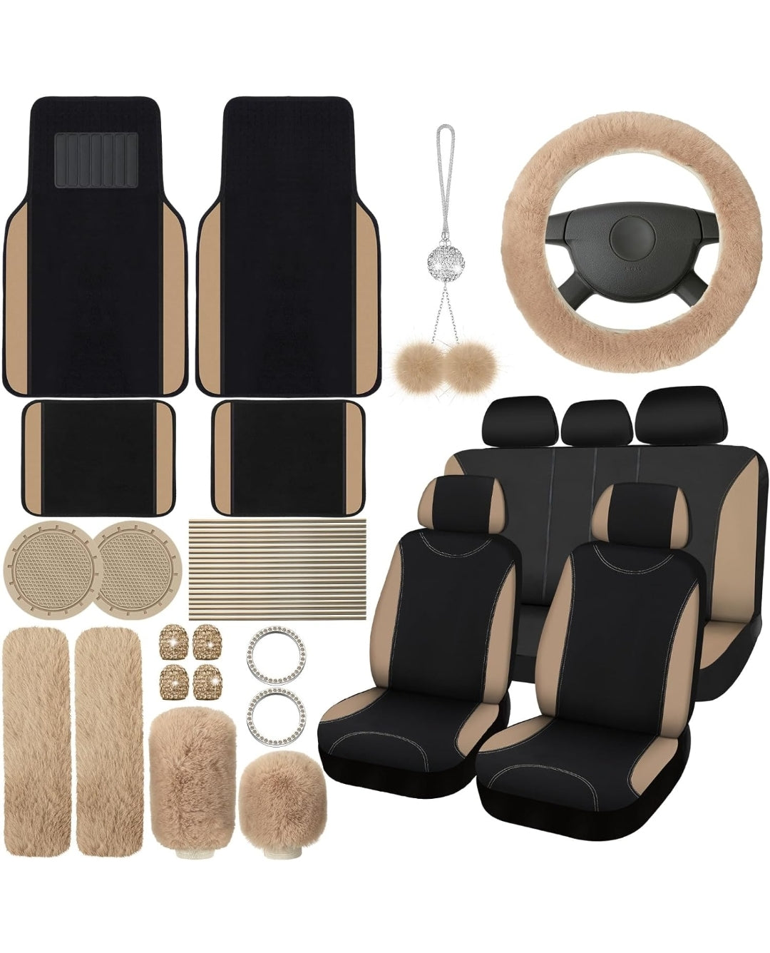 Set Fundas y alfombras Accesorios. para todo tipo de autos (Poliester universal) SET COMPLETO ADELANTE Y ATRAS Los mas vendido del mes