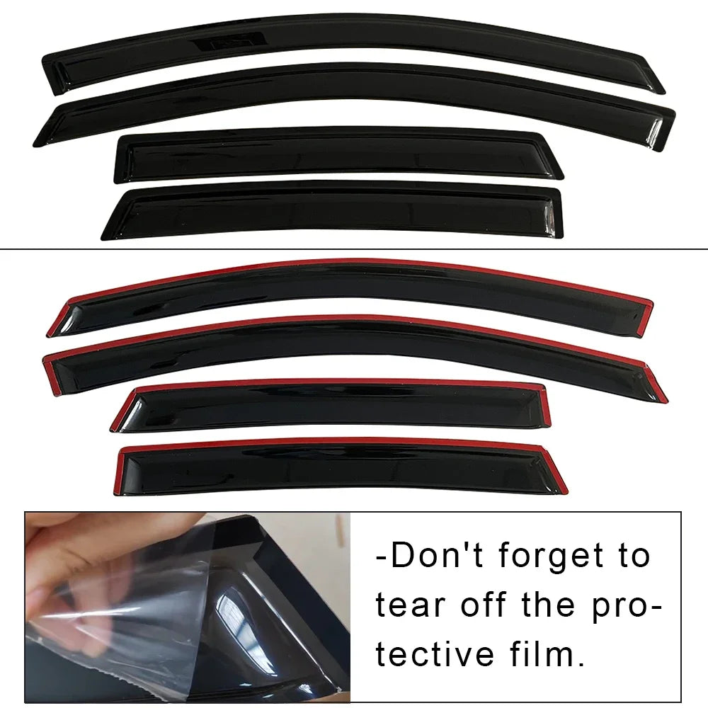 Rain Guards Window Visor for FIAT Grand Punto 2005 2006 2007 2008 2009 Wind Deflectors Door Visor Vent Shades Ventvisor Sun Rain