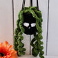1pc Car Skull Halloween Ornament, Car Decoration, Rearview Mirror Decoration, Hand-Crocheted and Creative
