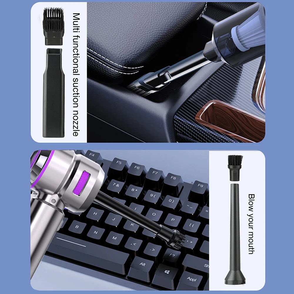 16000PA Powerful Wireless Car Vacuum Cleaner Portable Large Suction Handheld Mini Dust Blower with Power Display 2000mAh