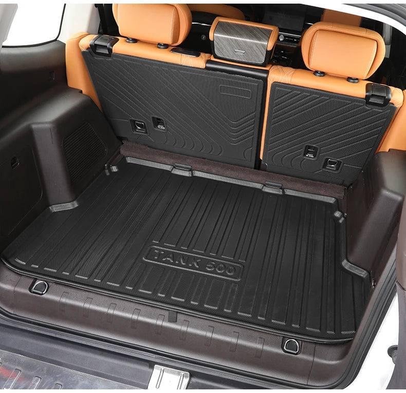 Rear Trunk Mats TPE Waterproof Cargo Liner Boot Lugguage Protective Pad For Great Wall Tank 500 Hi4-T Interior Accessories