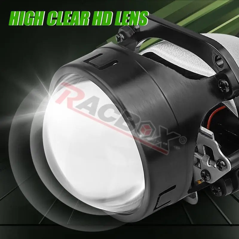 LED Projector Lens 2.5 Inch Bi LED High Low Beam Lights 80mm LED Halo for H4 H7 9005 9006 Car Headlight Bulbs Auto Diodes Turbo
