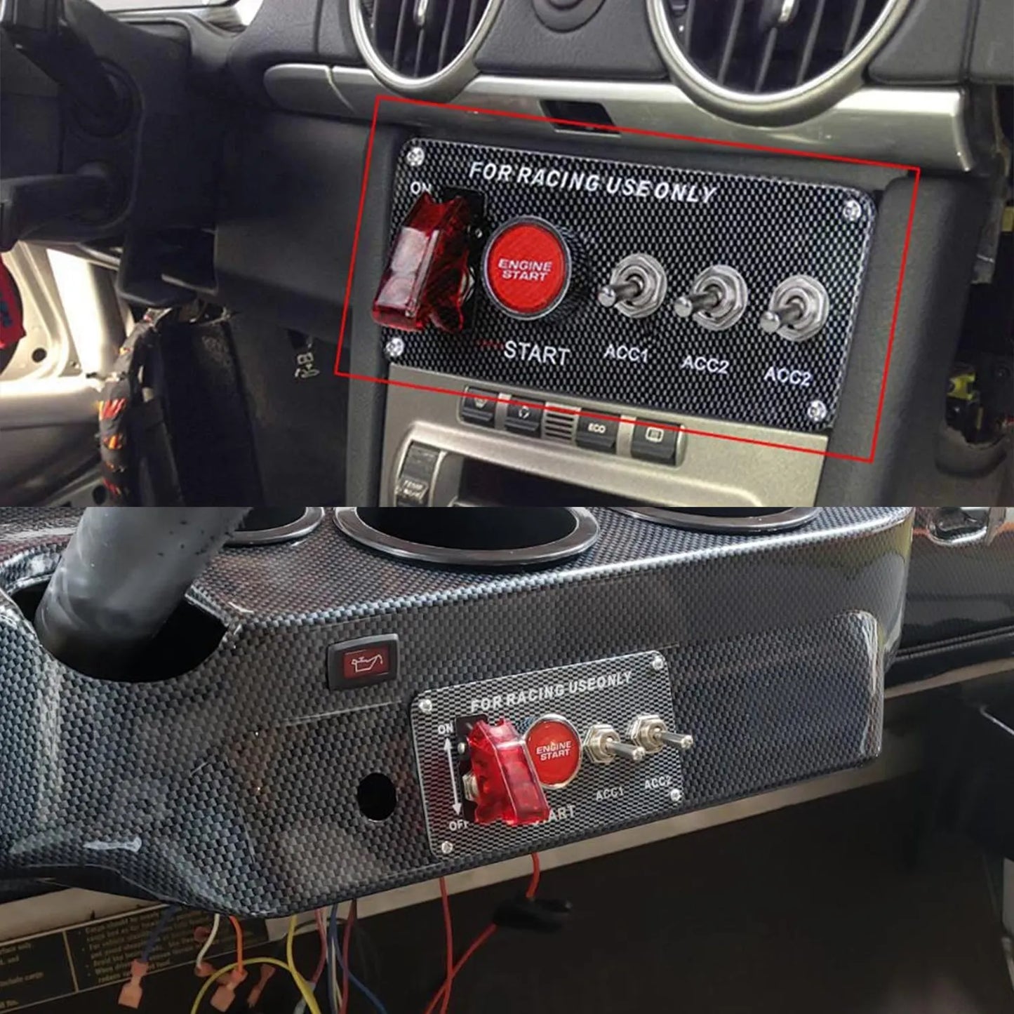 12v Switch Panel Interruptor Car Trunk LED Light Ignition Toggle Engine Start Battery Disconnect Cut Off Switches Universal