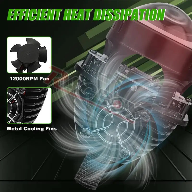 LED Projector Lens 2.5 Inch Bi LED High Low Beam Lights 80mm LED Halo for H4 H7 9005 9006 Car Headlight Bulbs Auto Diodes Turbo