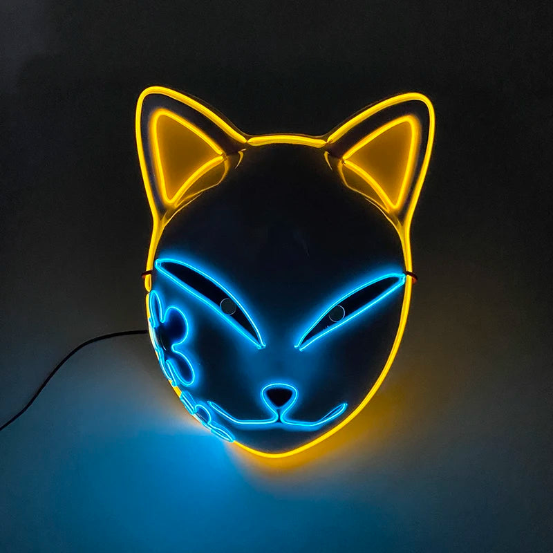 Halloween Carnival Party Costume Decoration Luminous LED Mask Halloween Mask LED Maske Light Up Party Masks for Glow Party