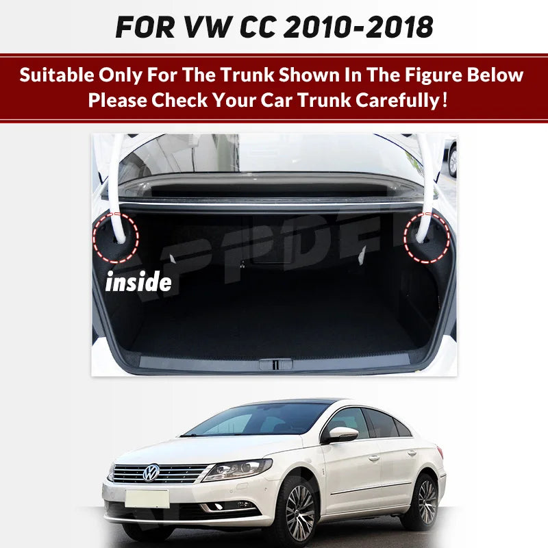 Car Trunk Mat For VOLKSWAGEN VW CC 2010 2011 2012 2013 2014 2015 2016 2017 2018 Custom Car Accessories Auto Interior Decoration