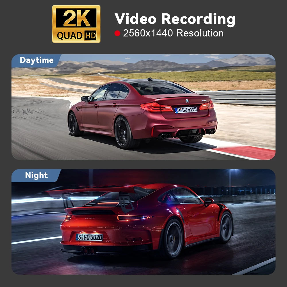 Dash Cam WiFi 2.5K,Car Camera with APP,Dashcams with WDR Night Vision, 24H Parking mode, Loop Recording, G-Sensor,GPS Module