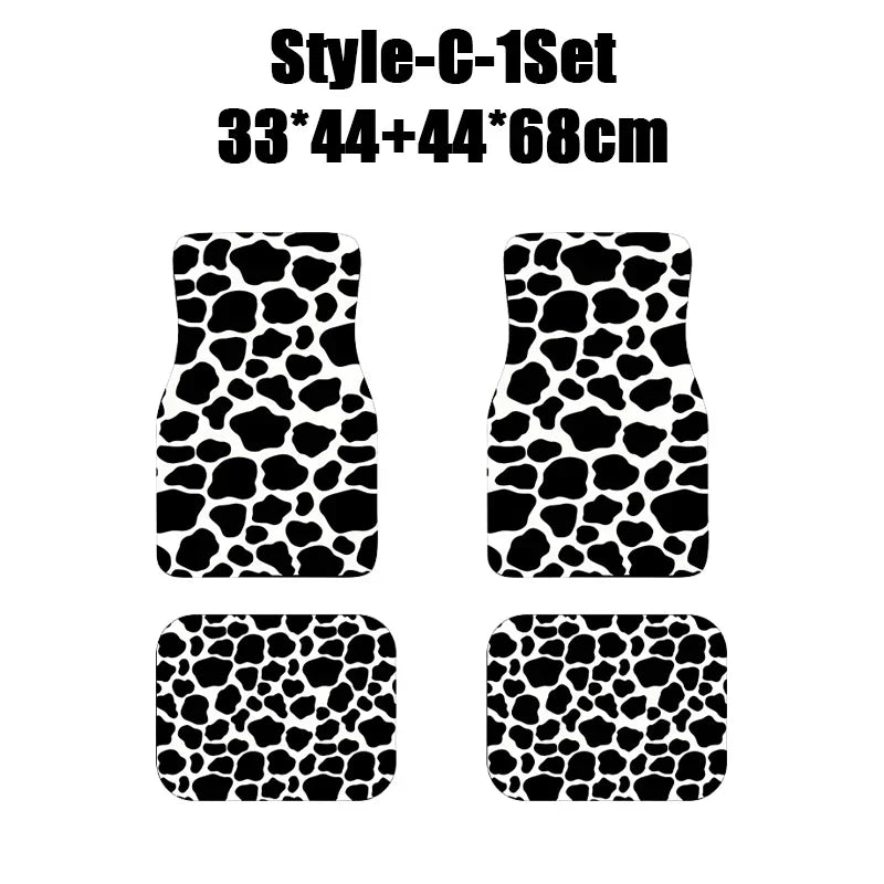 Antique Oriental Turkish Persian Carpet Car Floor Mats 4-Piece for Front Rear Seats Durable Floor Carpet Heavy Duty Rubber Back