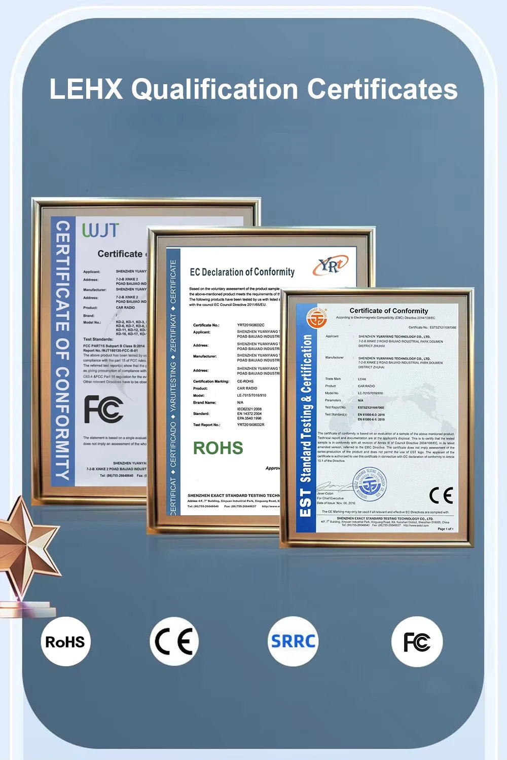 LEHX Universal 9/10 inch Wireless Carplay 2din Android 15 Car Radio Multimedia Video Player AutoRadio GPS Navigation 4G WiFi